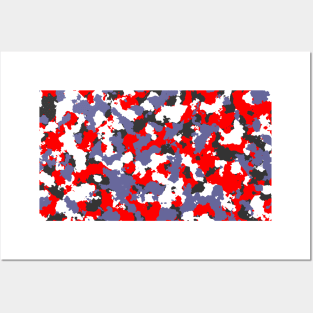 Camouflage Red White Posters and Art